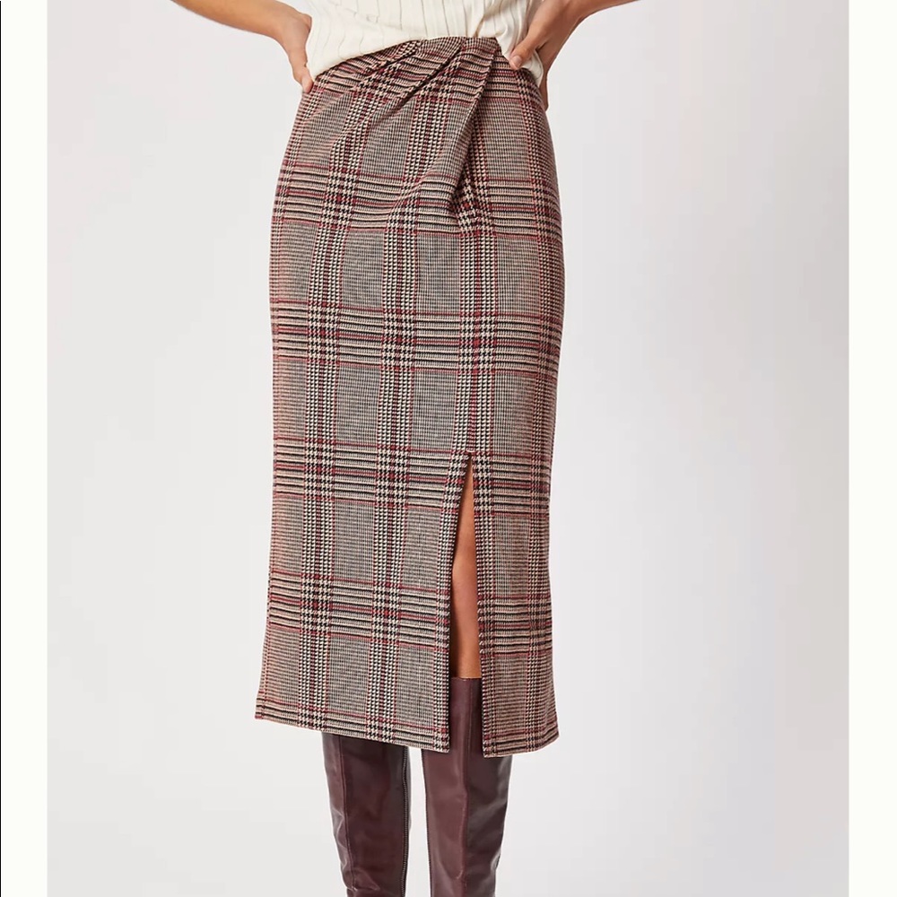 Maeve Brennan Plaid Midi Skirt